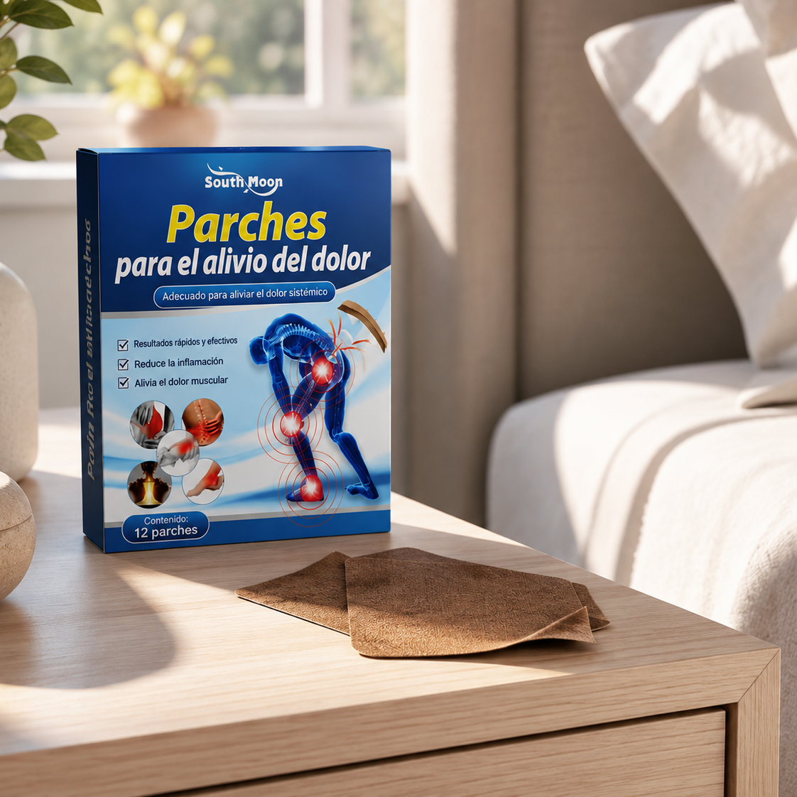 Parches Herbales para el Alivio del Dolor Articular y Muscular (12 Unidades)