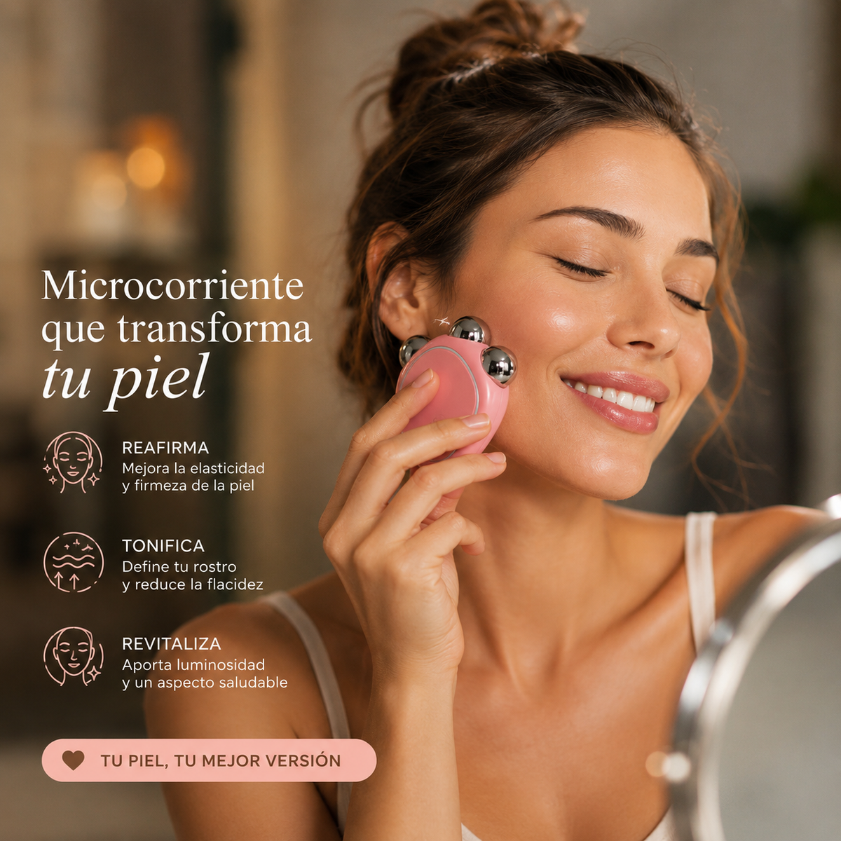 Masajeador Facial con Microcorriente Antiedad – Efecto Lifting