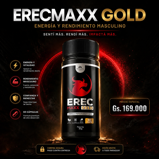 ErecMaxx Gold - Suplemento para Energía y Rendimiento Masculino (60 Cápsulas)